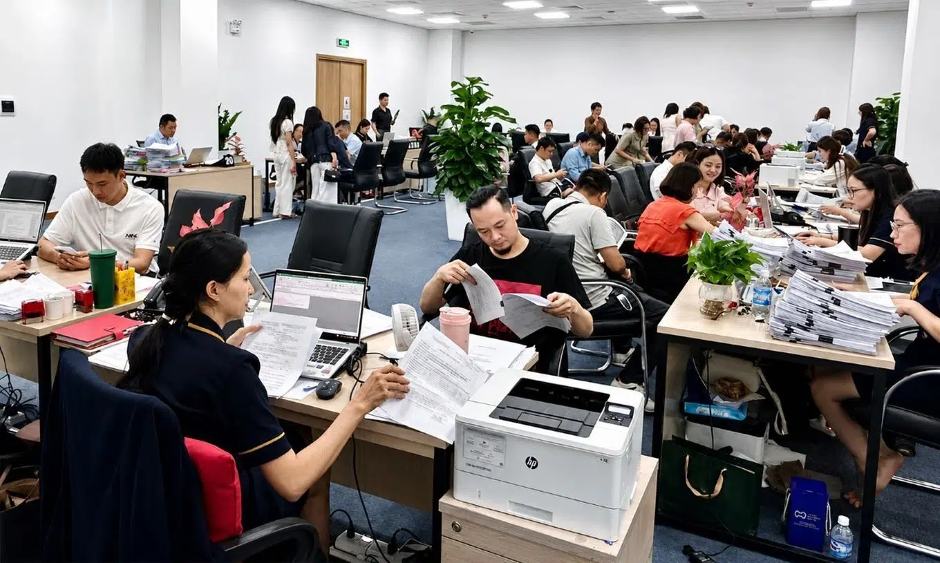 Vinhomes Global Gate Hạ Long: “Cực tăng trưởng” mới hút nhân lực chất lượng cao và làn sóng định cư ven vịnh di sản 2 Khách hàng tiến hành ký kết các thủ tục mua bán sản phẩm Vinhomes Global Gate Hạ Long